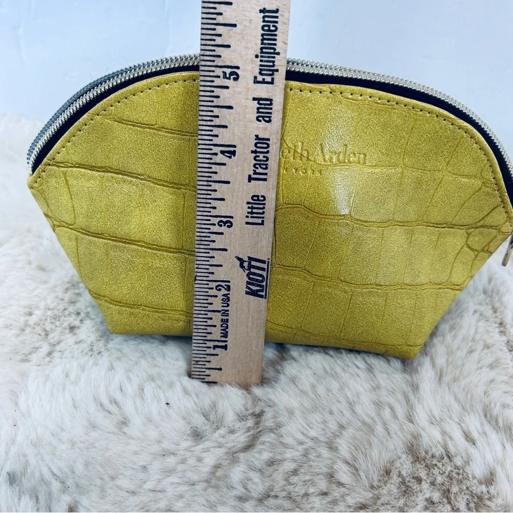 Elizabeth‎ Arden Yellow Crocodile-Patterned Cosmetic Bag